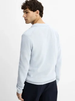 Optical honeycomb knit polo