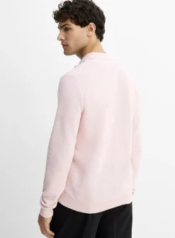 Optical honeycomb knit polo