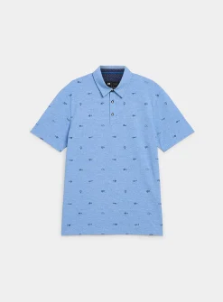 Optical stripe mini-pattern polo