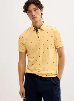 Optical stripe mini-pattern polo