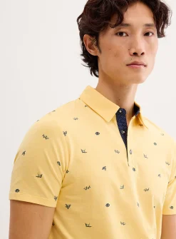 Optical stripe mini-pattern polo