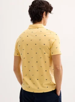 Optical stripe mini-pattern polo