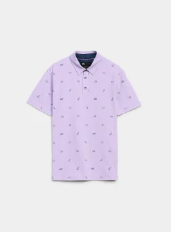 Optical stripe mini-pattern polo