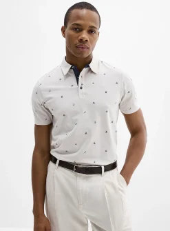 Optical stripe mini-pattern polo