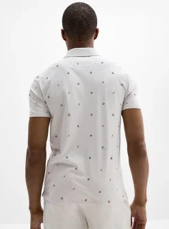 Optical stripe mini-pattern polo