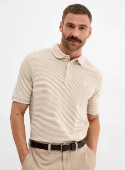 Optical twin-stripe piqué polo