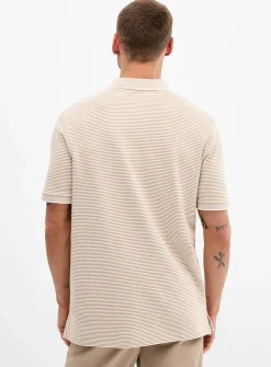 Optical twin-stripe piqué polo