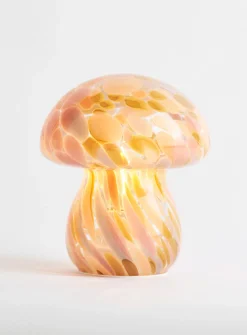 Orange confetti small portable mushroom lamp