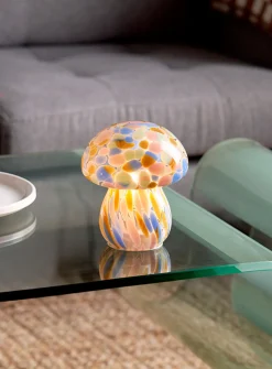 Orange confetti small portable mushroom lamp