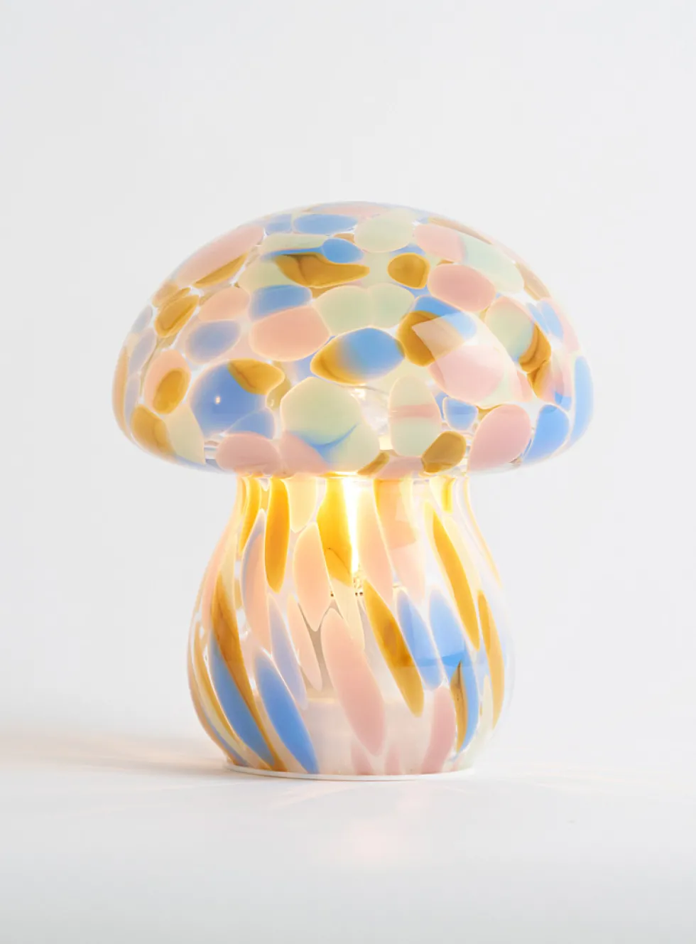 Orange confetti small portable mushroom lamp