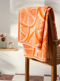 Orange slices organic cotton beach towel