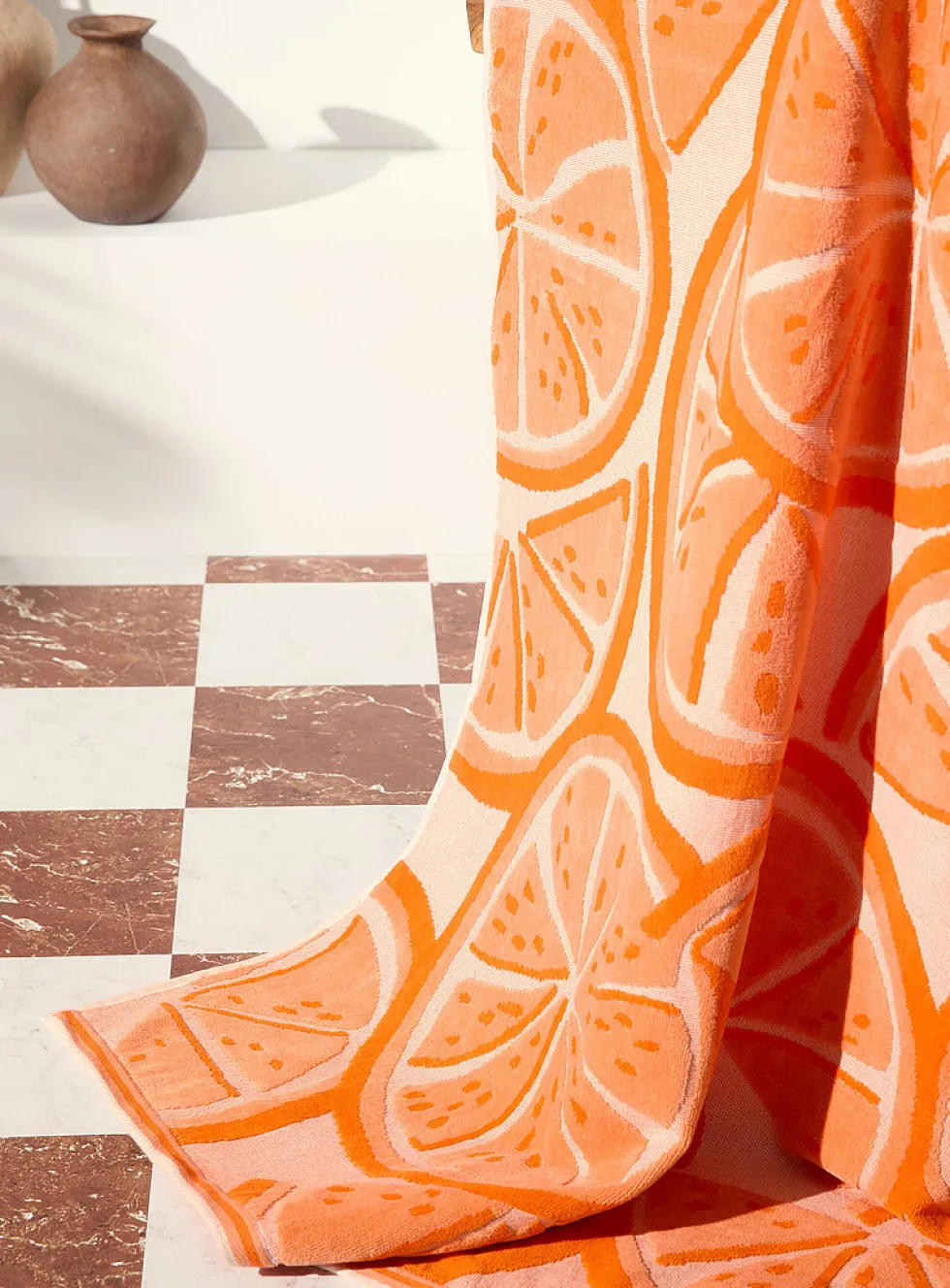 Orange slices organic cotton beach towel