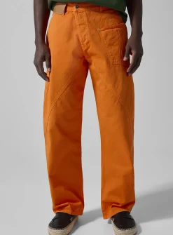 Orange twisted carpenter pant