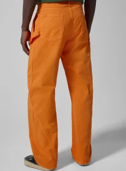 Orange twisted carpenter pant