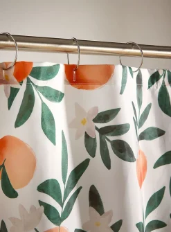 Oranges and flowers shower curtain