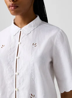 Organic cotton and linen blend Clea blouse