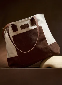 Organic cotton contrasting tote bag