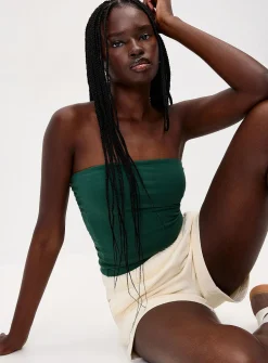 Organic cotton double-layer tube top