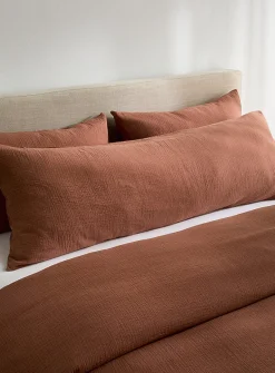 Organic cotton gauze body pillow sham