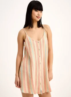 Organic cotton gauze buttoned dress