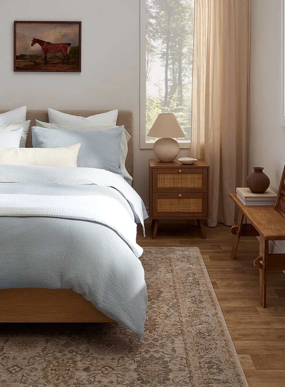 Organic cotton gauze duvet cover set