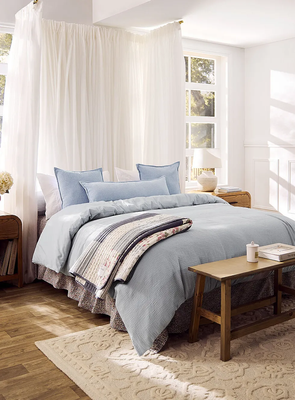 Organic cotton gauze duvet cover set