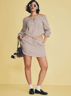Organic cotton gauze miniskirt