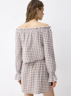 Organic cotton gauze miniskirt