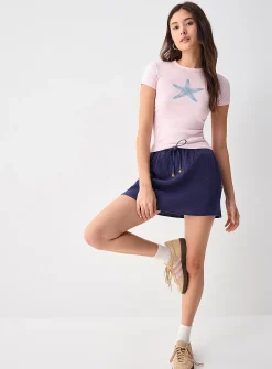 Organic cotton gauze miniskirt