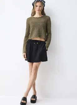 Organic cotton gauze miniskirt