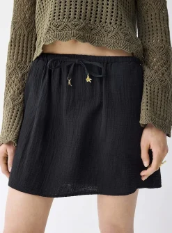 Organic cotton gauze miniskirt
