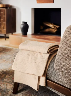 Organic cotton gauze throw