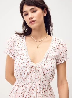 Organic cotton gauze tiered dress