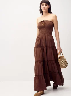 Organic cotton gauze tiered tube dress