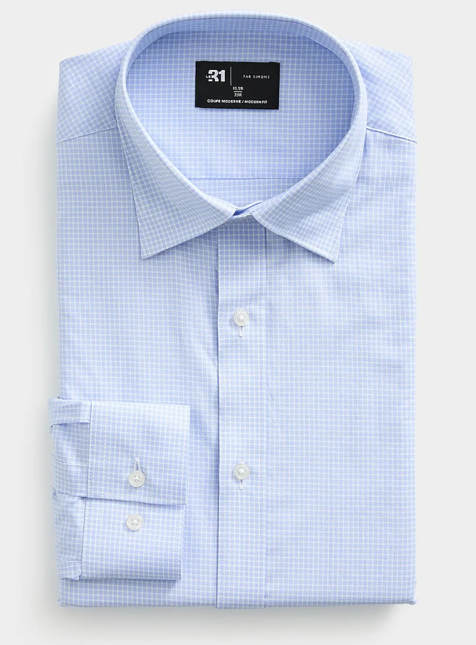 Organic cotton mini-gingham shirt