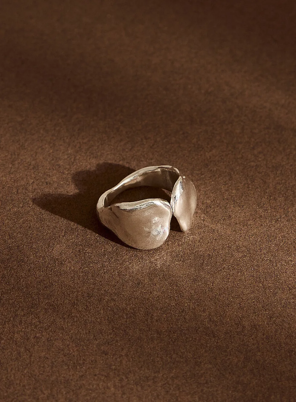 Organic solid silver open ring