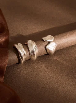 Organic solid silver open ring