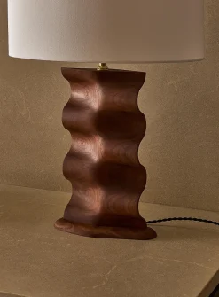 Origin walnut table lamp