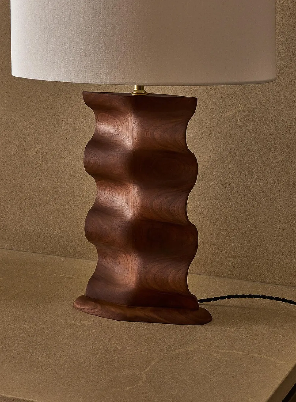 Origin walnut table lamp