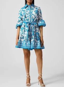 Ornamental flowers shirtdress