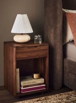 Osamu walnut wood bedside table