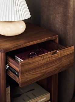 Osamu walnut wood bedside table