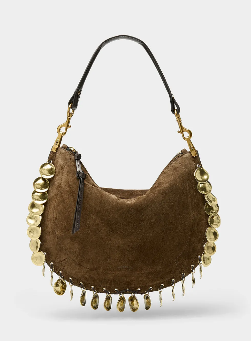 Oskan charm suede hobo bag