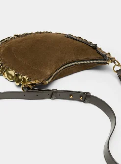 Oskan charm suede hobo bag