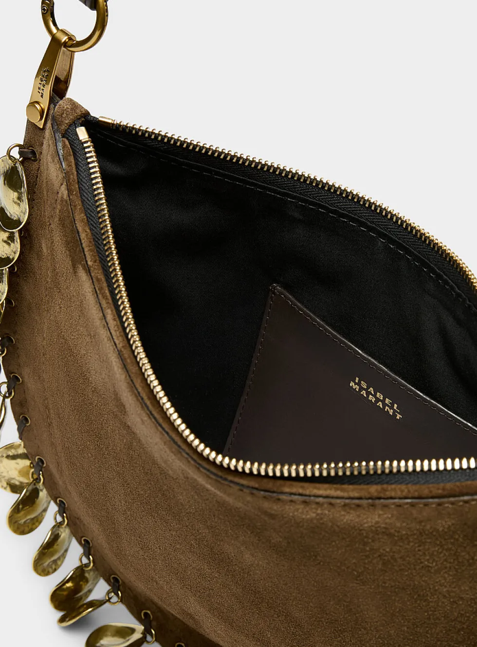 Oskan charm suede hobo bag