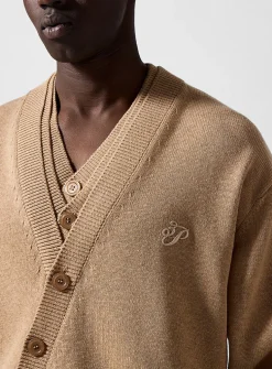Overlaid collar cardigan