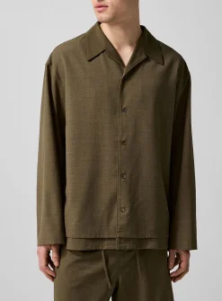 Overlaid effect cabana shirt
