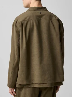 Overlaid effect cabana shirt