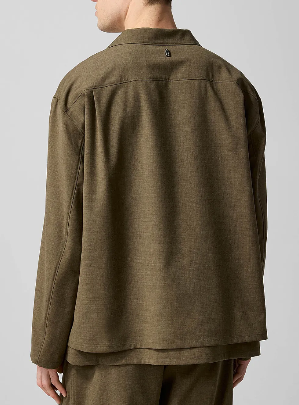 Overlaid effect cabana shirt