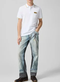 Overlaid effect trompe-l'oeil jean